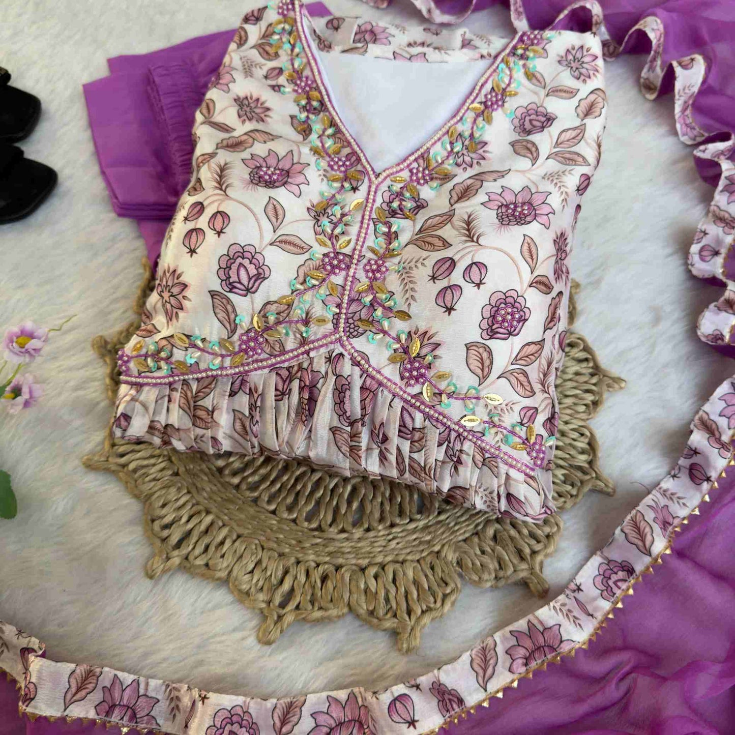 Party Wear Dress with Dupatta & Pant