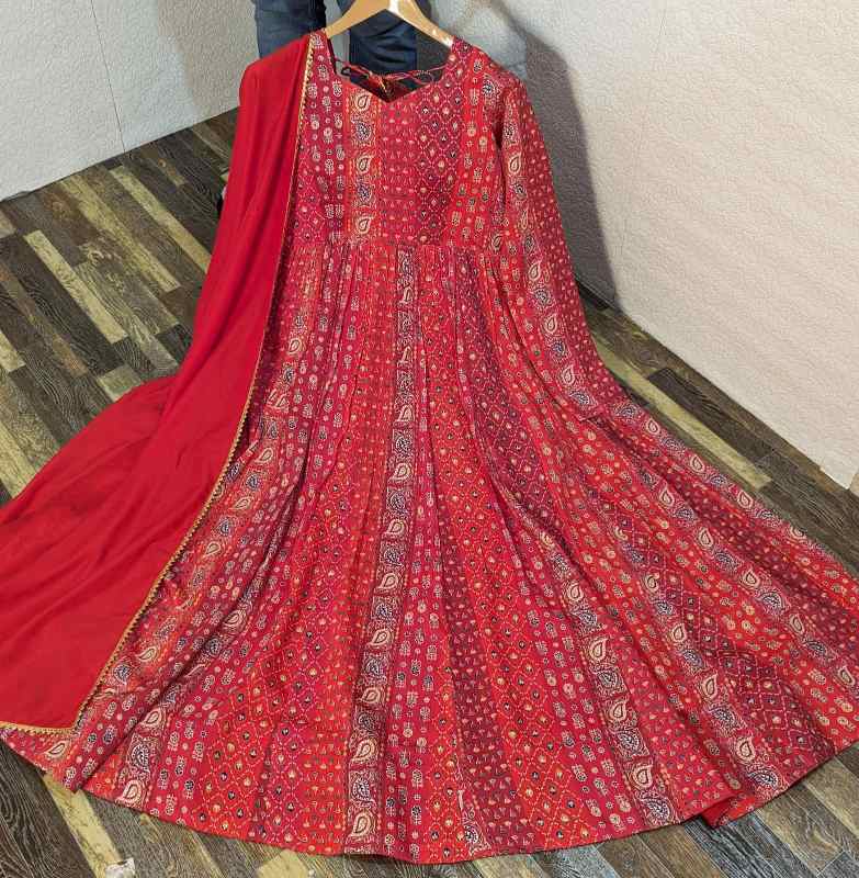 Anarkali Gown with Grand Flair &Georgette Dupatta
