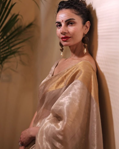 Soft Banarasi Glass Tissue Silk Saree