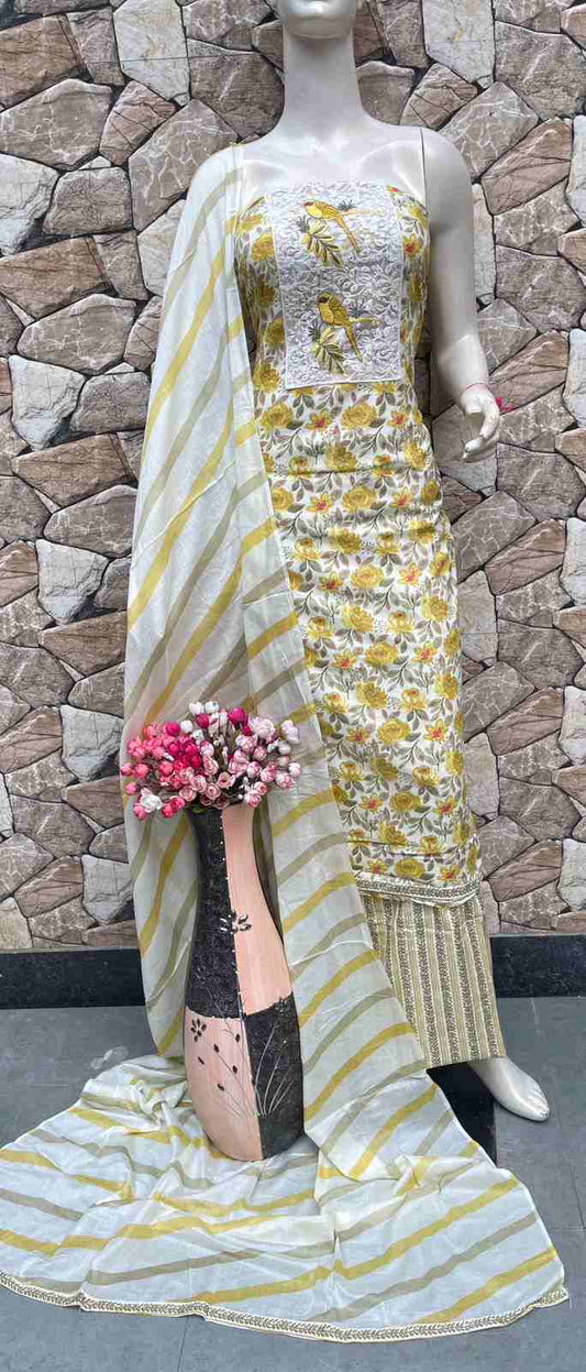 Elegant Satin Cotton Suit Set