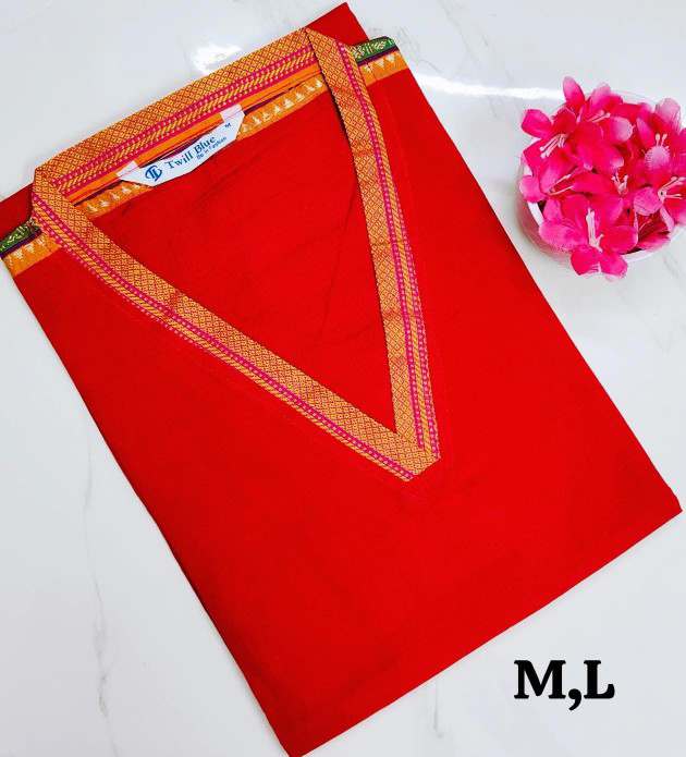Stylish Chettinad Cotton Kurti with Border Detailing