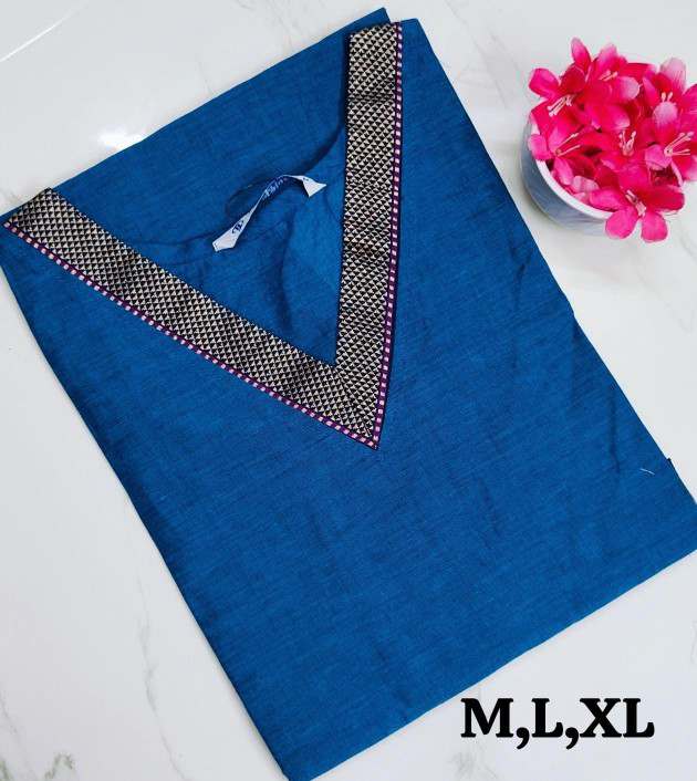 Stylish Chettinad Cotton Kurti with Border Detailing
