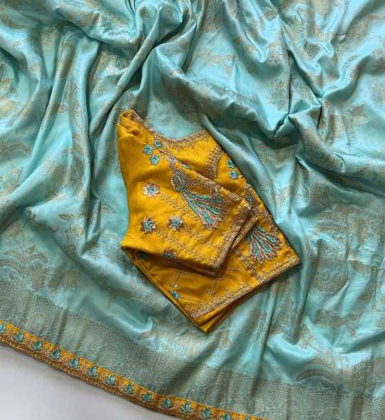 Dola Silk Drape with Exquisite Lace & Contrast Blouse