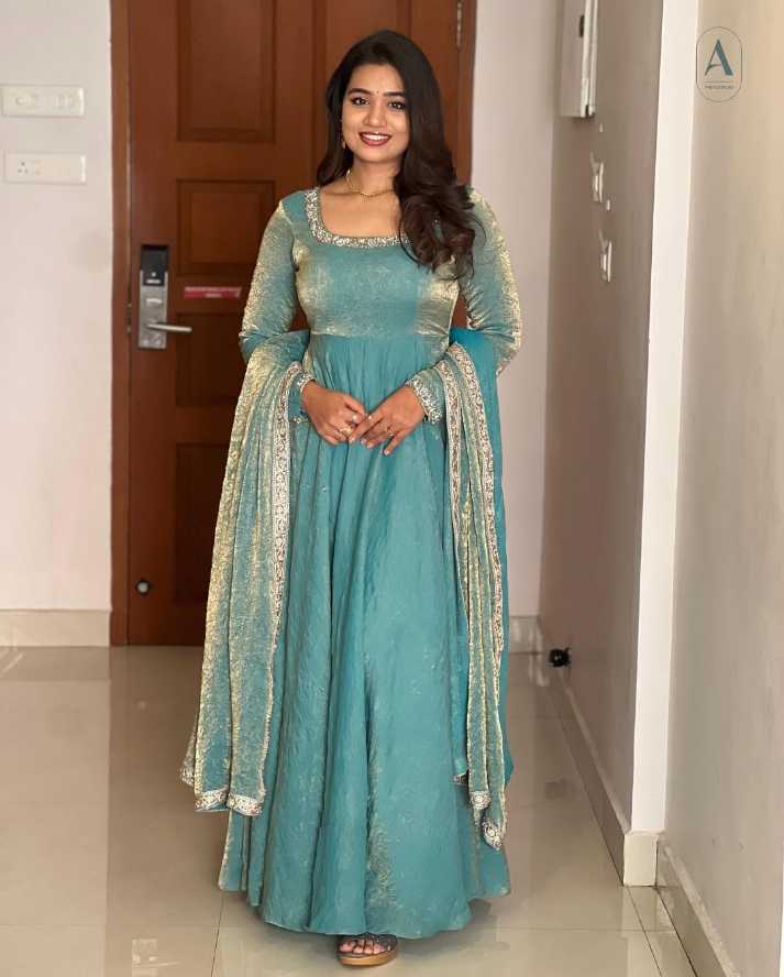 Party Wear Gown with Heavy Embroidery & Dupatta