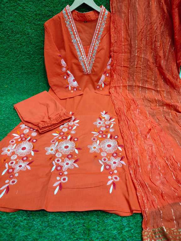 Beautiful Angrakha Suit with Banarasi Dupatta