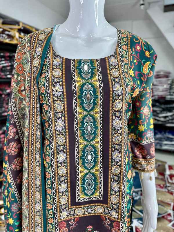 Pure Cotton Kurti with Embroidery & Lace Detailing