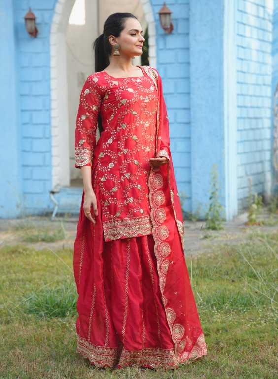 Embroidered Rangoli Silk Lehenga Suit